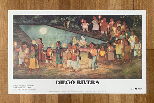 Diego Rivera art exhibition poster used - 36.4"×22.4" (92.5×57cm)
