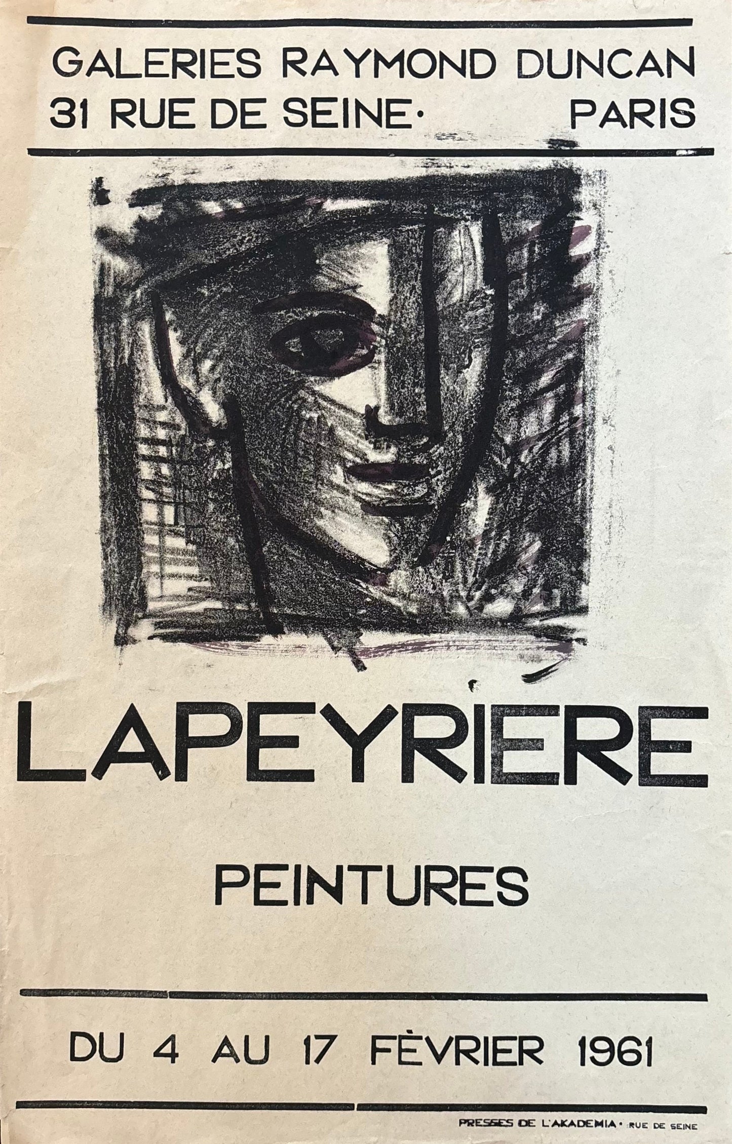 Lapeyrière original art poster - 12.6"×19.9" (32×50.5cm)