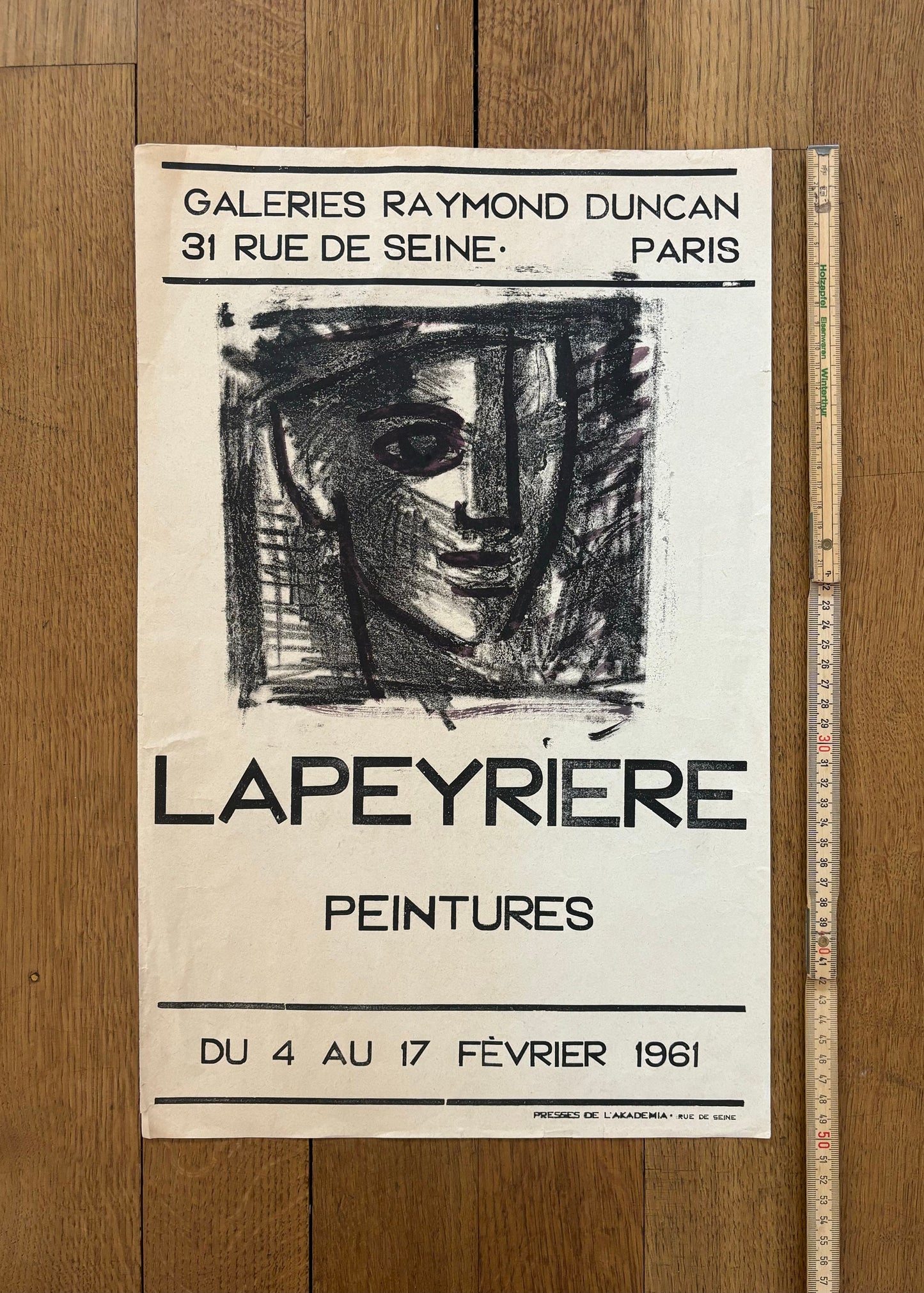 Lapeyrière original art poster - 12.6"×19.9" (32×50.5cm)