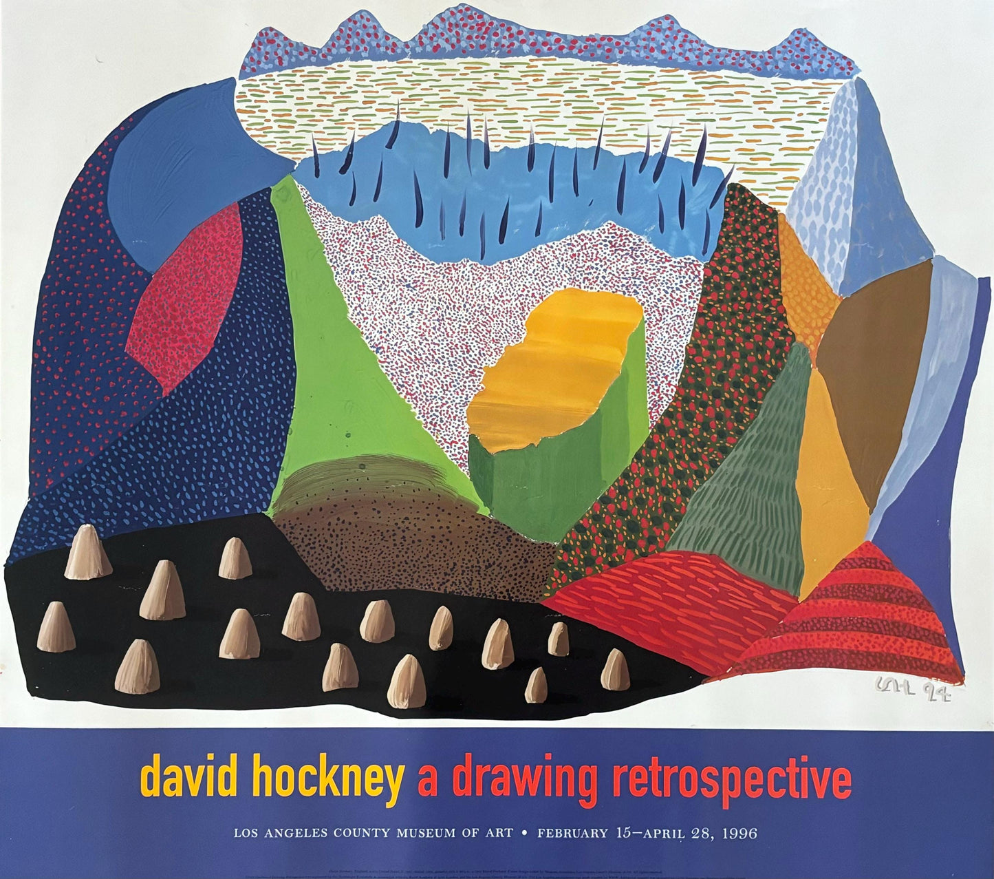 David Hockney original art poster - 26.8"×24.0" (68×61cm)