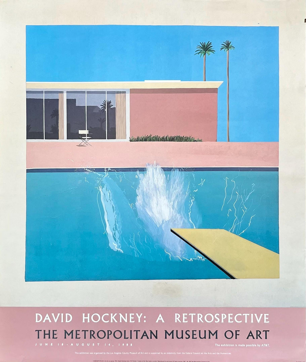 David Hockney original exhibition poster used - 28.1"×33.1" (71.5×84cm)