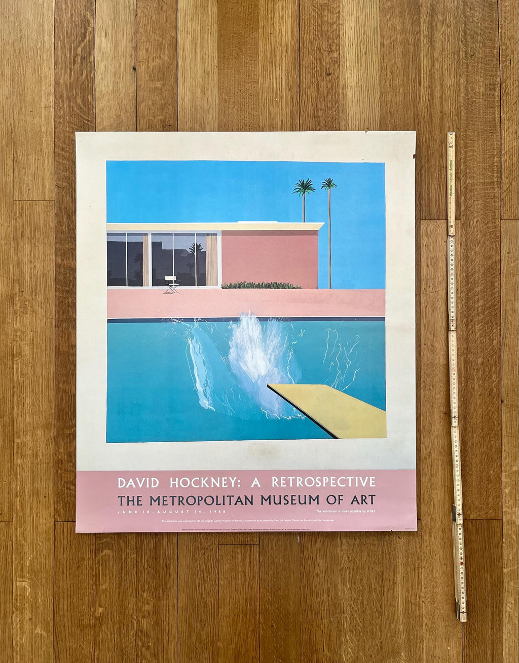 David Hockney original exhibition poster used - 28.1"×33.1" (71.5×84cm)