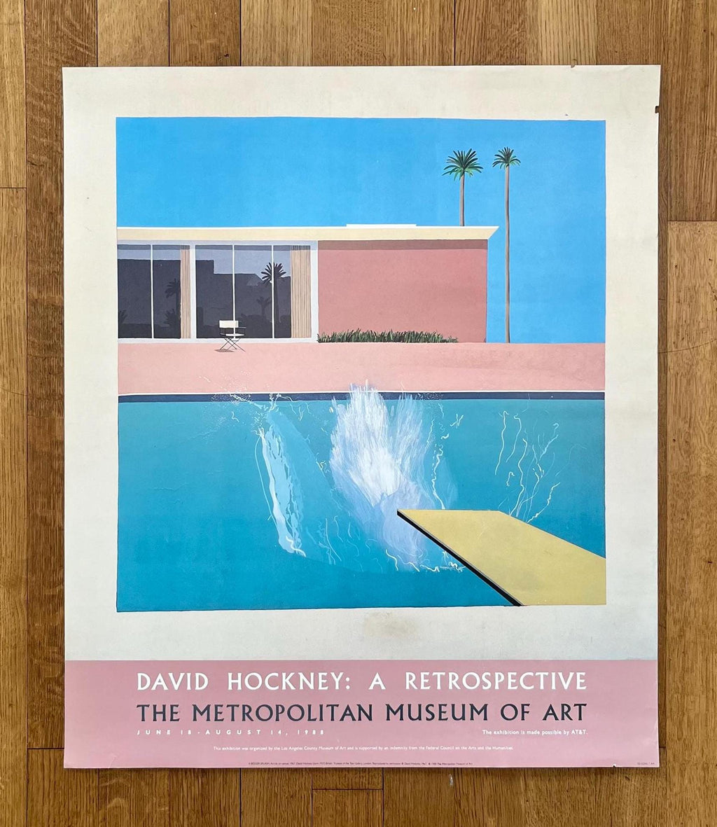 David Hockney original exhibition poster used - 28.1"×33.1" (71.5×84cm)