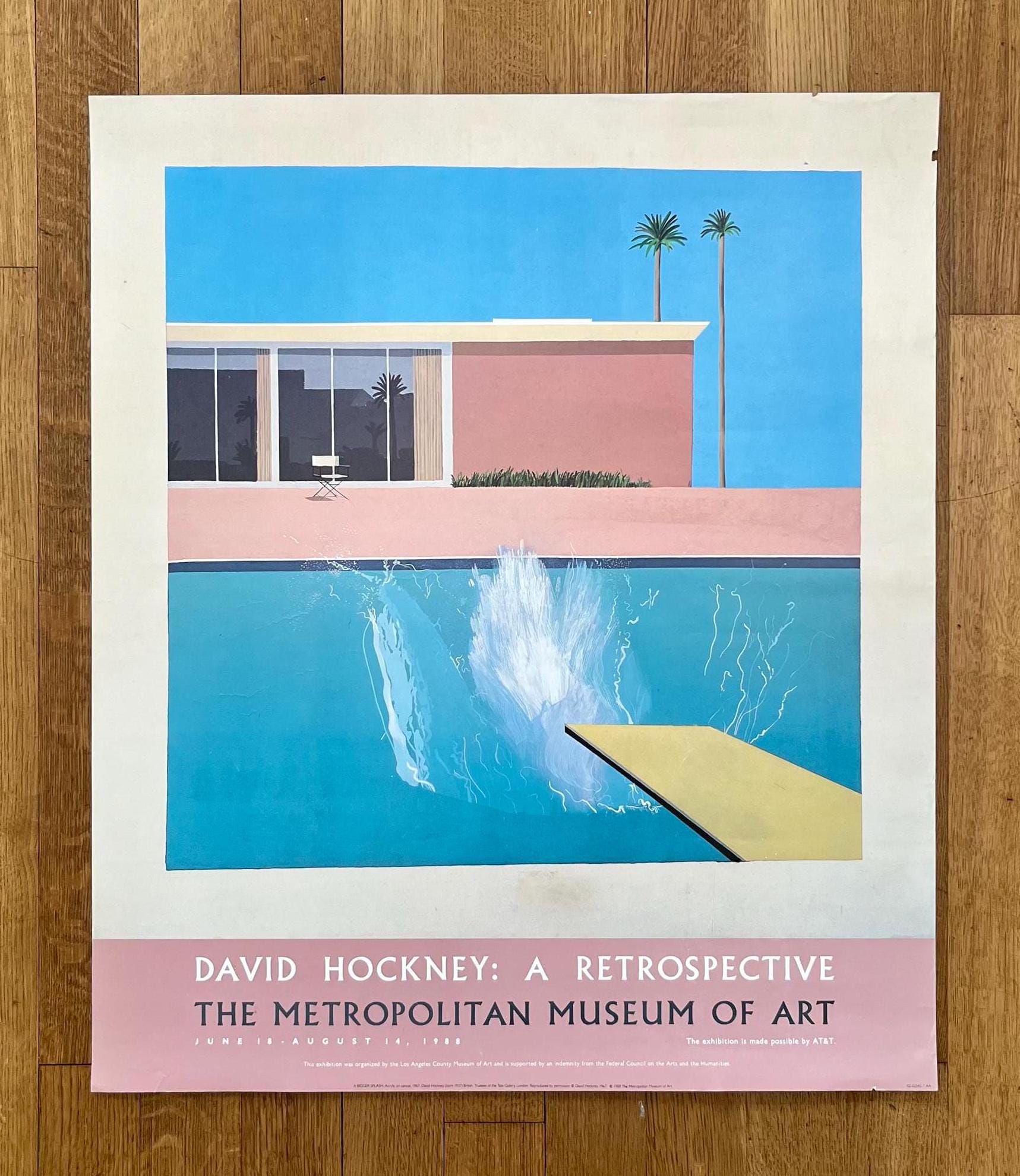 David Hockney original exhibition poster used - 28.1"×33.1" (71.5×84cm)